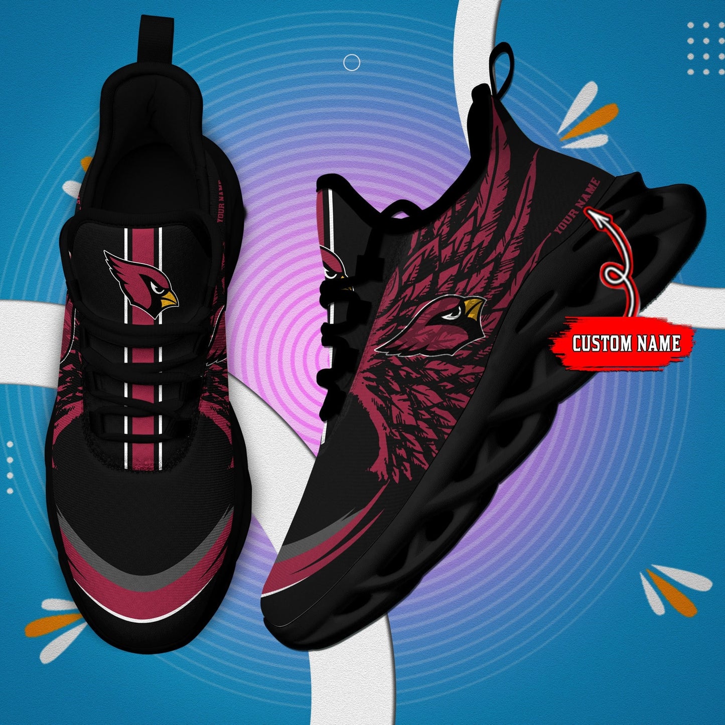 Arizona Cardinals Personalized Yezy Running Sneakers BB654