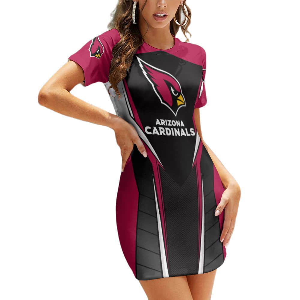 Arizona Cardinals Short Sleeve Bodycon Mini Dress BG234