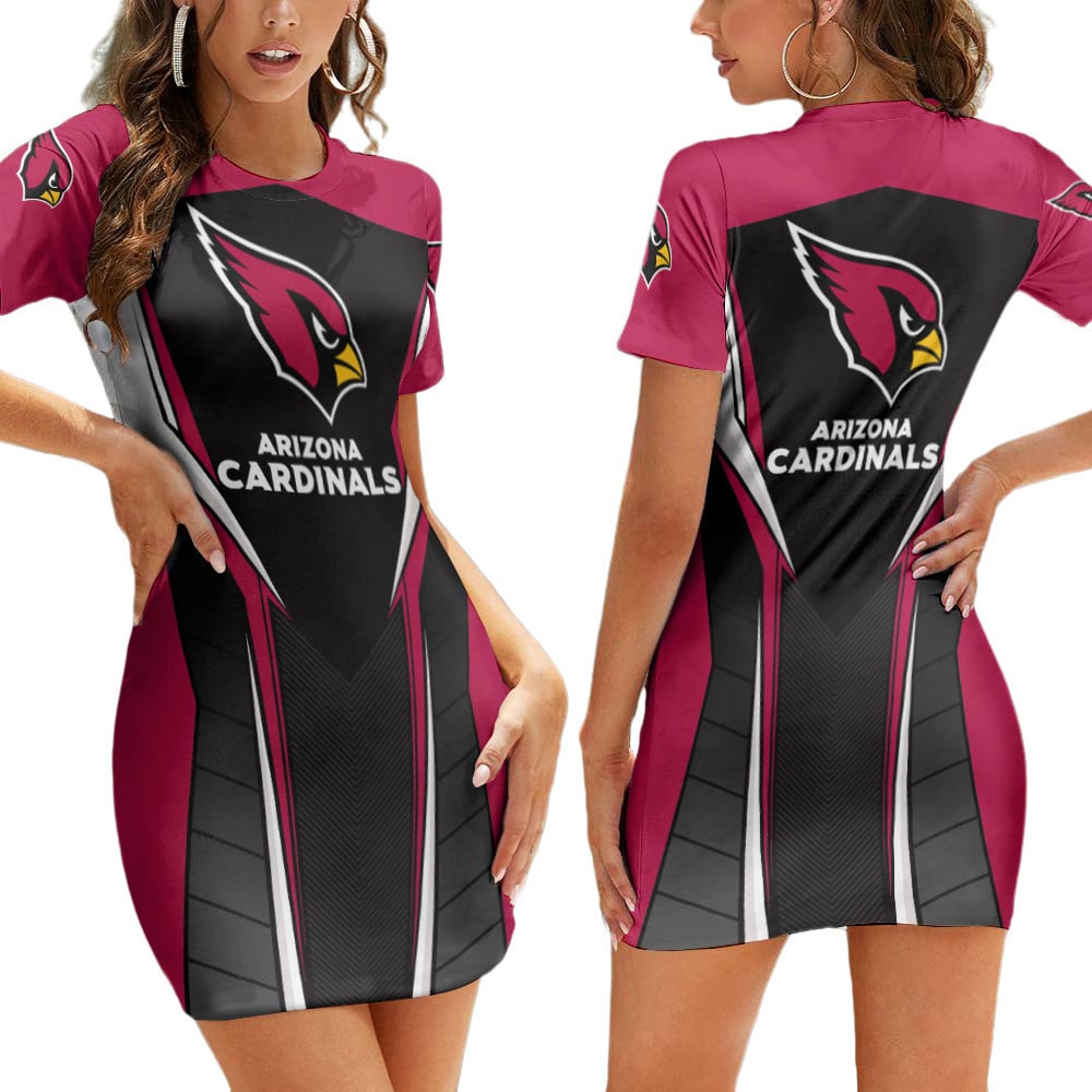 Arizona Cardinals Short Sleeve Bodycon Mini Dress BG234