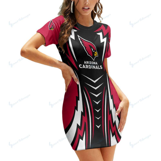 Arizona Cardinals Short Sleeve Bodycon Mini Dress BG291