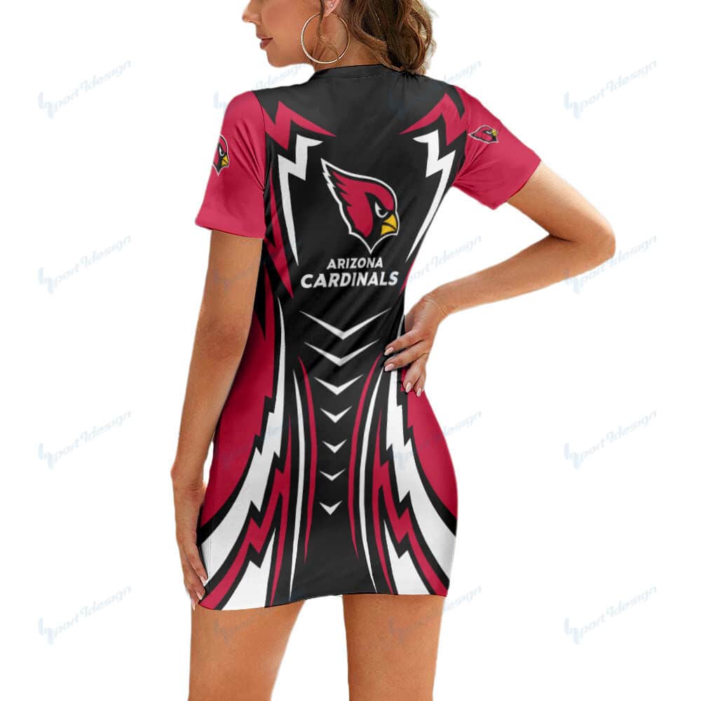 Arizona Cardinals Short Sleeve Bodycon Mini Dress BG291