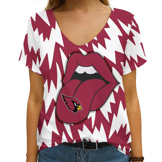 Arizona Cardinals Summer V-neck Women T-shirt