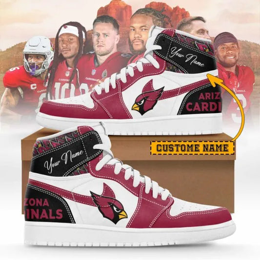 Arizona Cardinals Limited Edition High AJ1 Shoes with Custom Name AZBTAJ1SEW000002