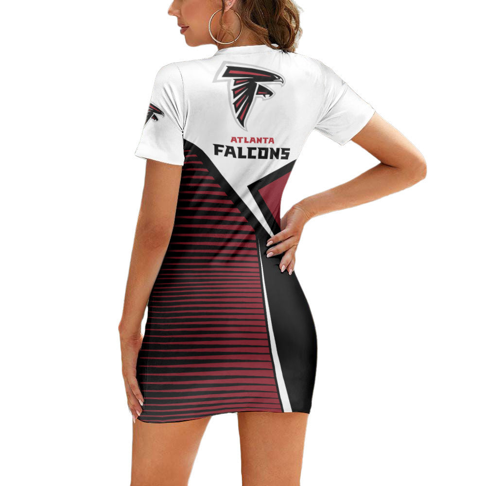 Atlanta Falcons Casual Short Sleeve Bodycon Mini Dress BG130