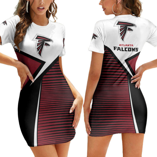 Atlanta Falcons Casual Short Sleeve Bodycon Mini Dress BG130