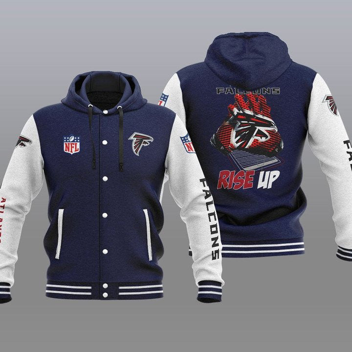 Atlanta Falcons Hooded Button Jacket with Hood 30