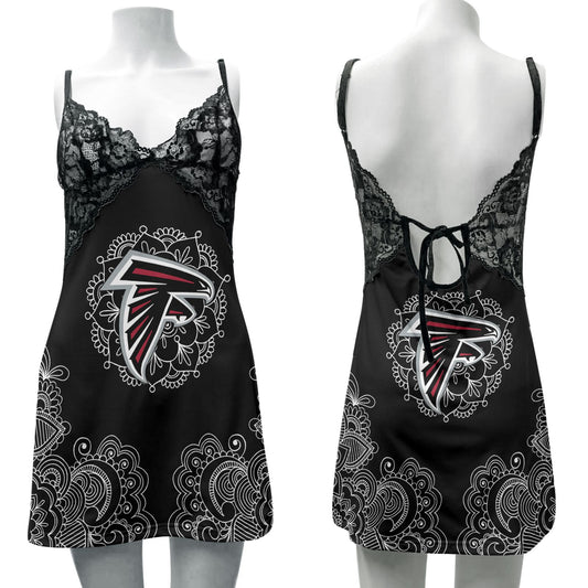 Atlanta Falcons Lace Back Strap Slip Dress 211