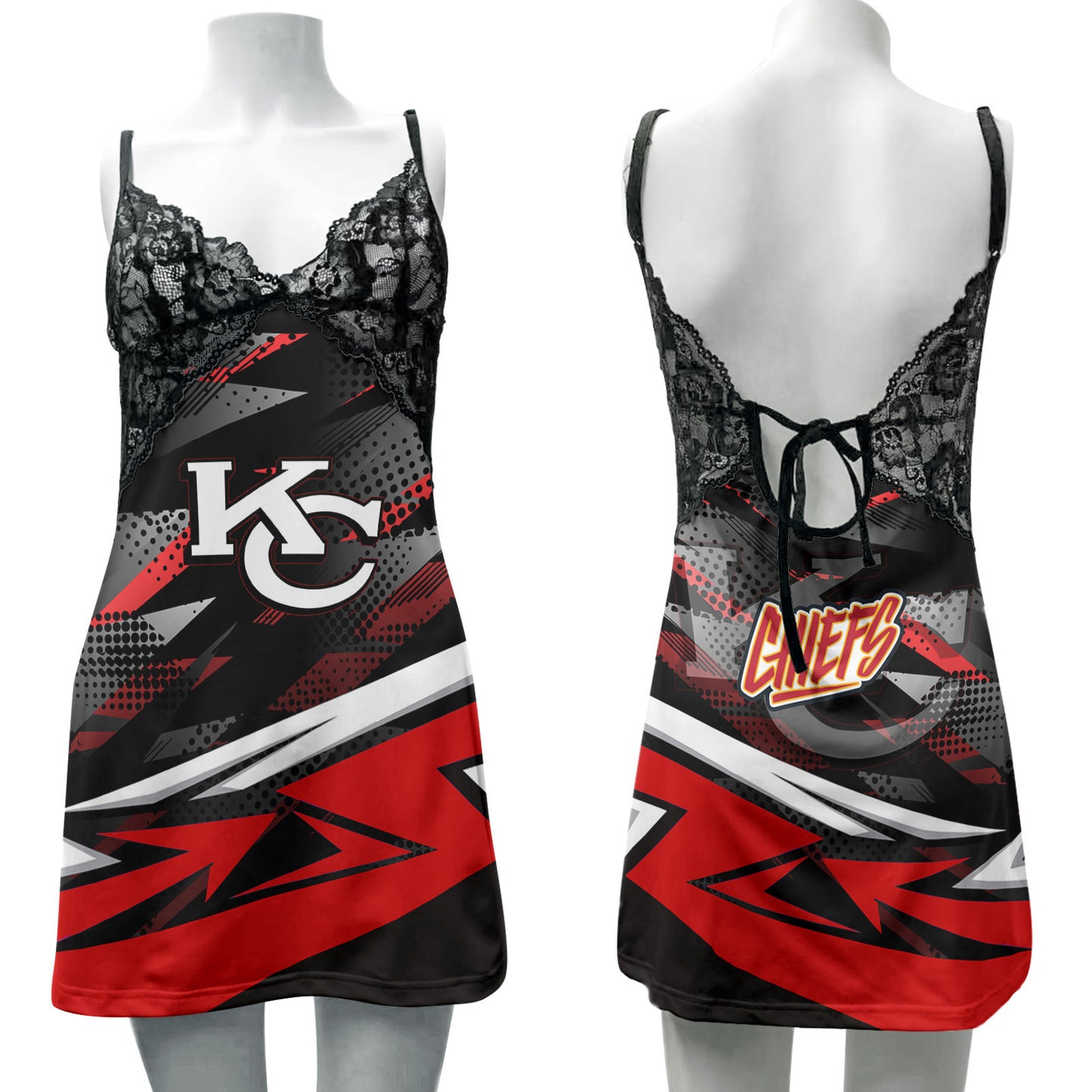 Atlanta Falcons Lace Back Strap Slip Dress 452