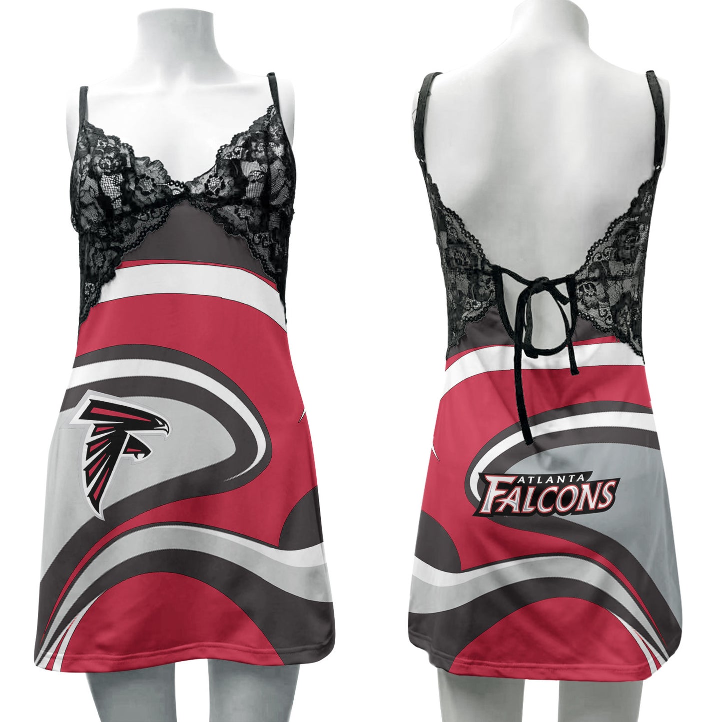 Atlanta Falcons Lace Back Strap Slip Dress 501
