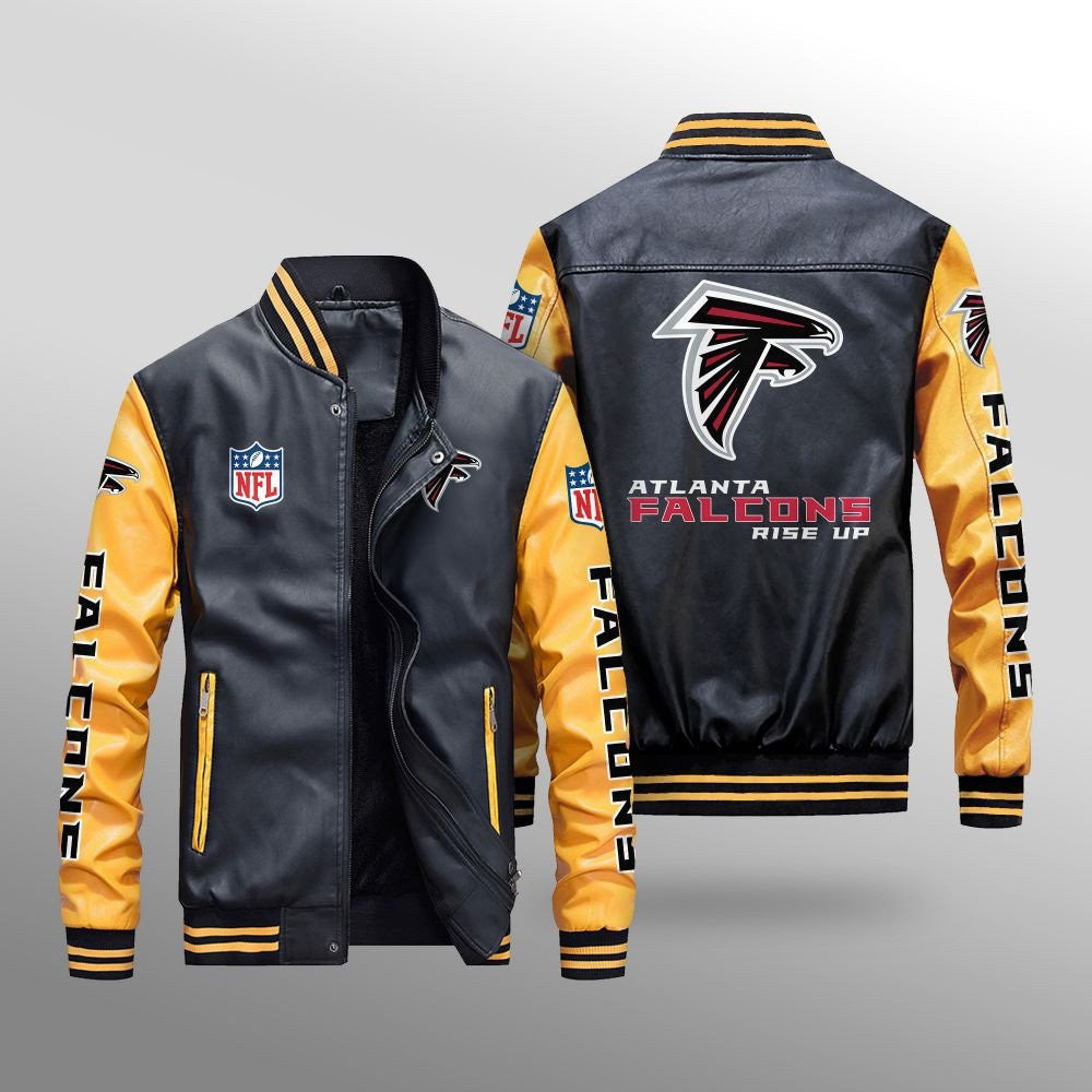 Atlanta Falcons Leather Bomber Jacket BG49