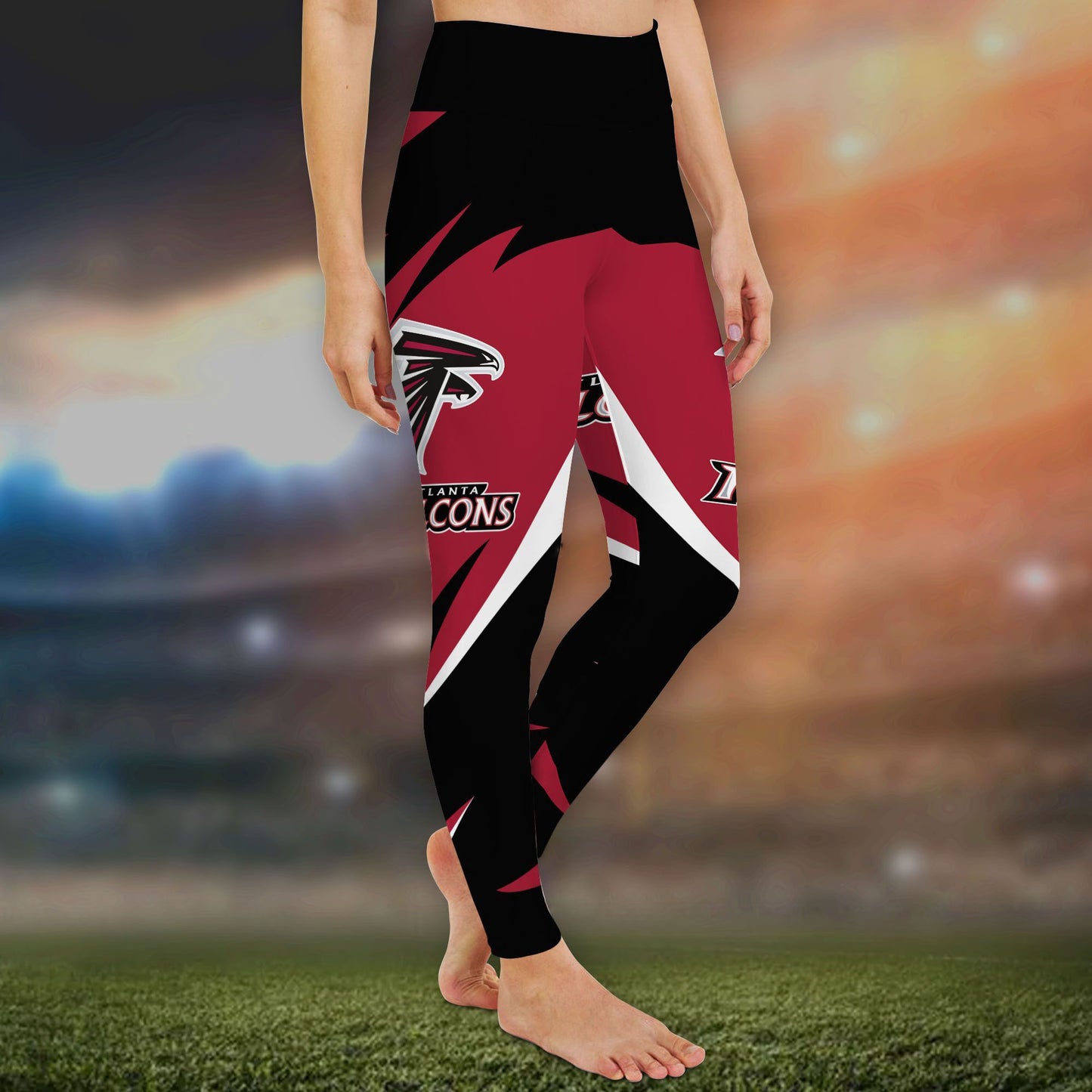 Atlanta Falcons Leggings And Criss Cross Tank Top BG74