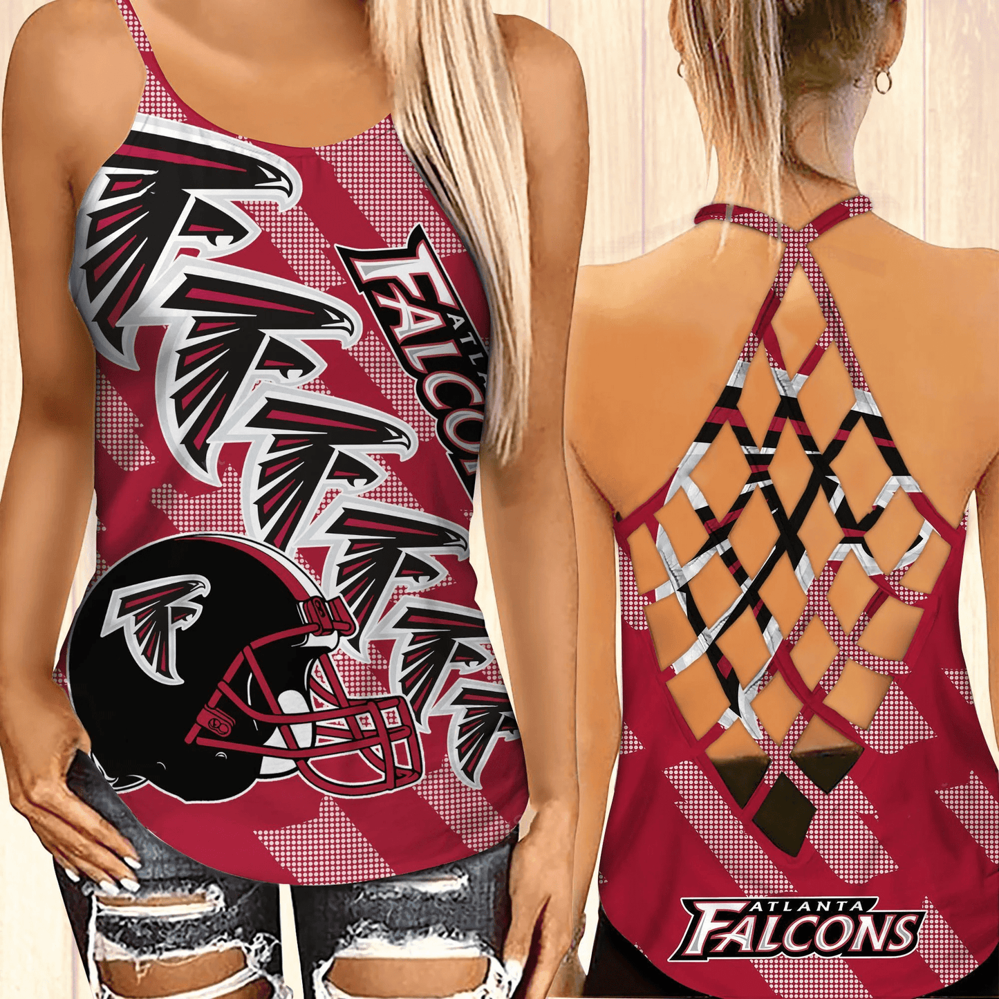 Atlanta Falcons Leggings And Cross Tank Top BG02