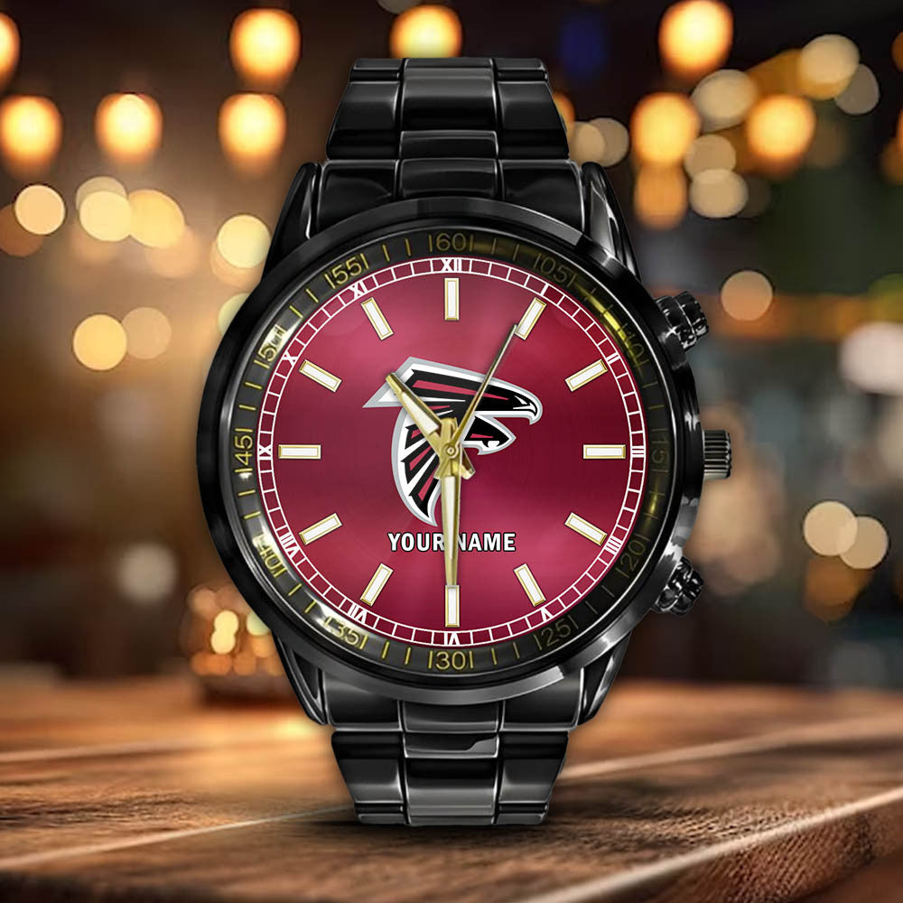Atlanta Falcons Black Fashion Watch Gifts For Sport Fans AZWATCH034