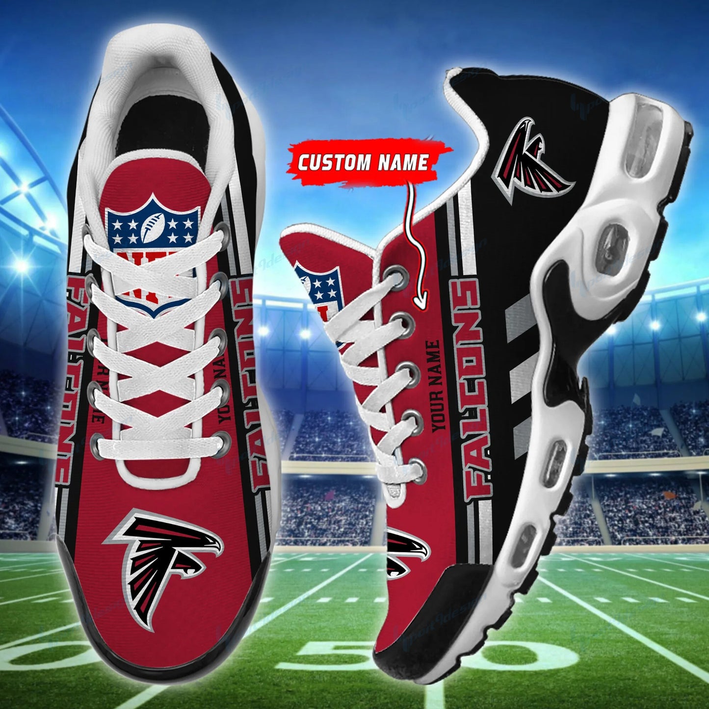 Atlanta Falcons Personalized Plus T-N Youth Sneakers BG49