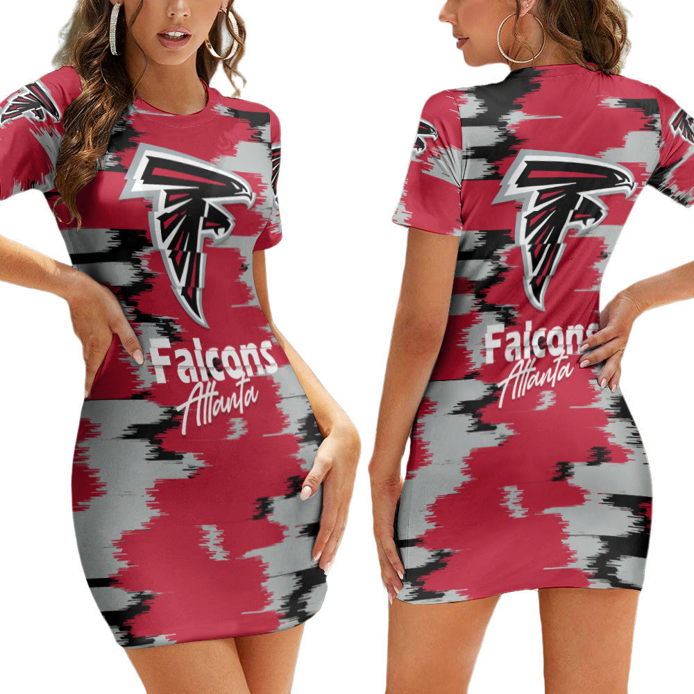 Atlanta Falcons Short Sleeve Bodycon Mini Dress BG225