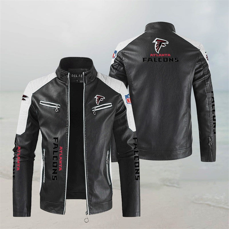 Atlanta Falcons Stand Collar Leather Jacket BG39