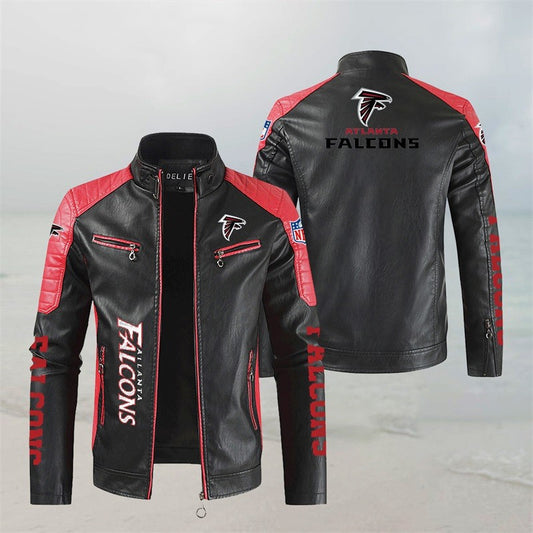 Atlanta Falcons Stand Collar Leather Jacket BG39