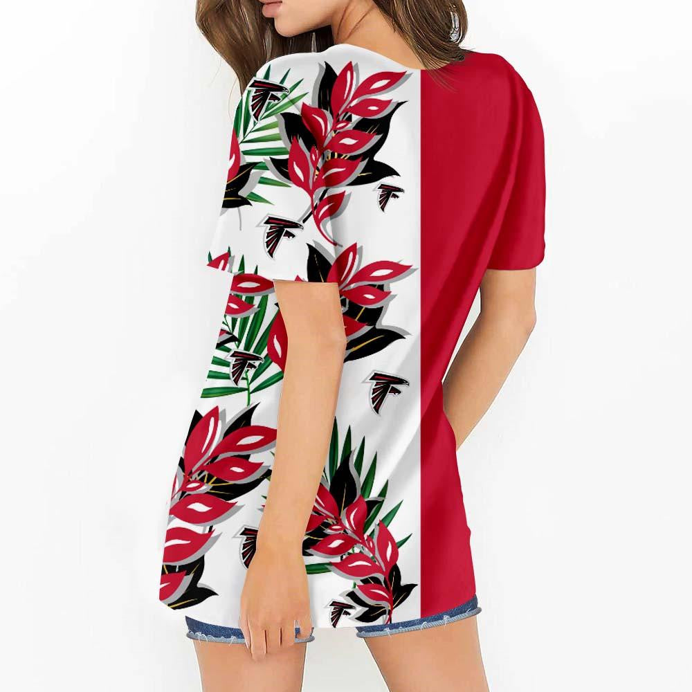 Atlanta Falcons Women Summer String Short Sleeve Shirt BG61