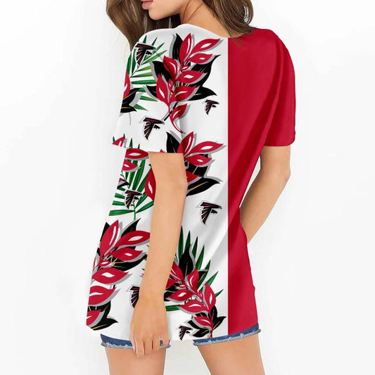 Atlanta Falcons Women Summer String Short Sleeve Shirt BG61