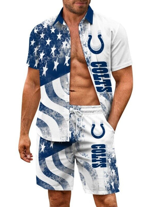 Indianapolis Colts Combo Hawaiian Shirt and Shorts AZBTHWSS000015