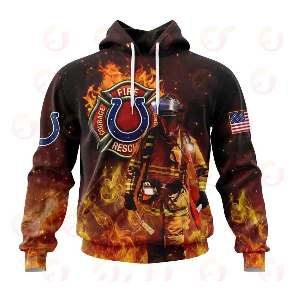 Indianapolis Colts Honor Firefighters – First Responders All Over Printed T-shirt Sweatshirt Hoodie AZCHD837