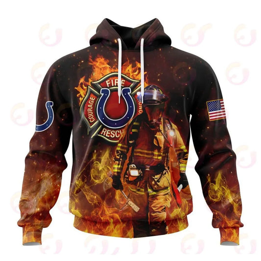 Indianapolis Colts Honor Firefighters – First Responders All Over Printed T-shirt Sweatshirt Hoodie AZCHD837