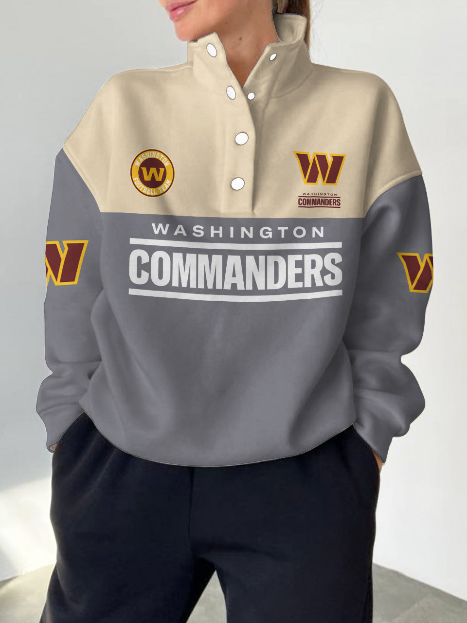 Washington Commanders Casual Colorful Stand Collar Sweatshirt AZBTSCSW000409