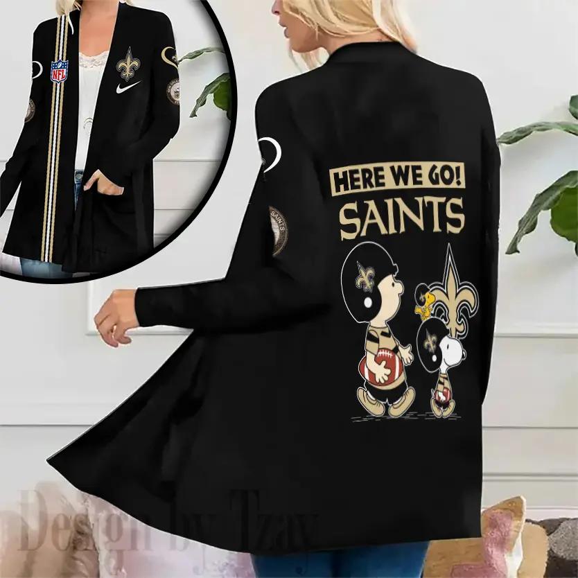 New Orleans Saints Women Patch Pocket Cardigan BT138