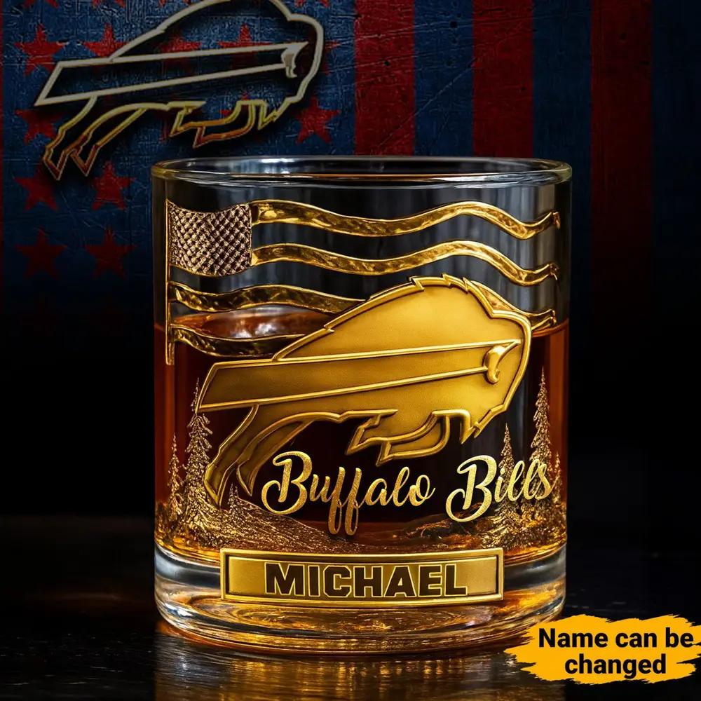 Buffalo Bills Golden Logo Whiskey Glass SP14