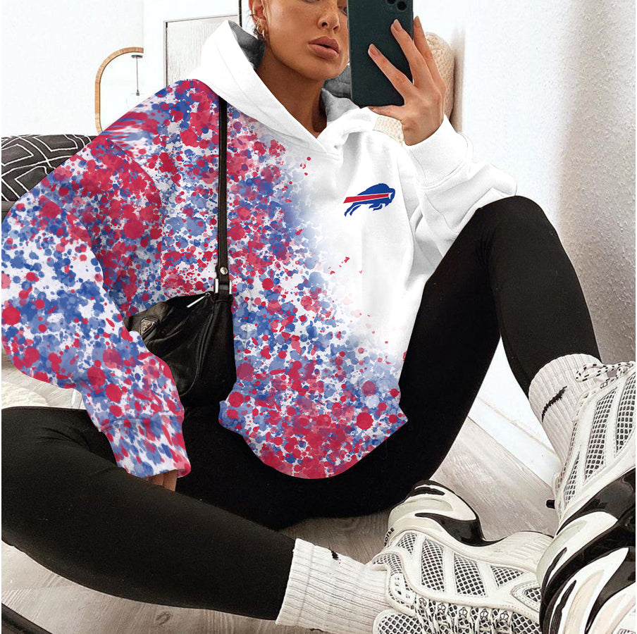Buffalo Bills Printed Hooded Pocket Pullover Hoodie AZBTPH000002