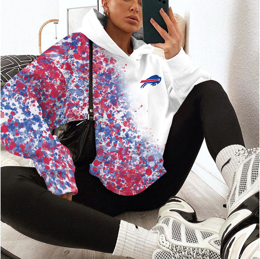 Buffalo Bills Printed Hooded Pocket Pullover Hoodie AZBTPH000002