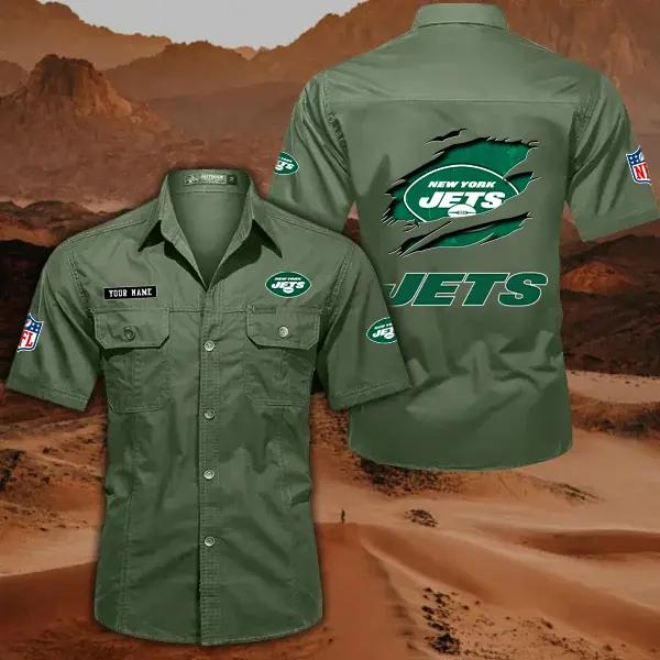New York Jets Men’s Short Sleeve Cargo Shirts New 2025 AZBT2DCGS000025