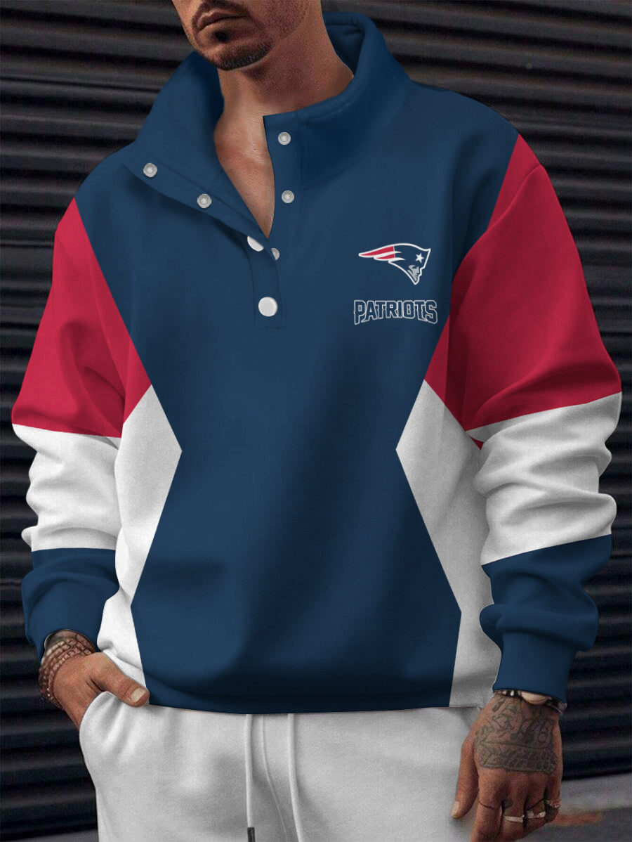 New England Patriots Casual Colorful Stand Collar Sweatshirt AZBTSCSW000187