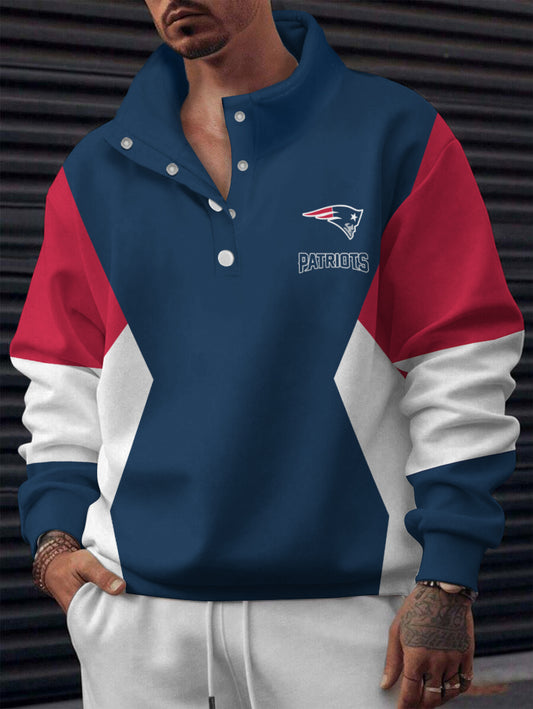 New England Patriots Casual Colorful Stand Collar Sweatshirt AZBTSCSW000187