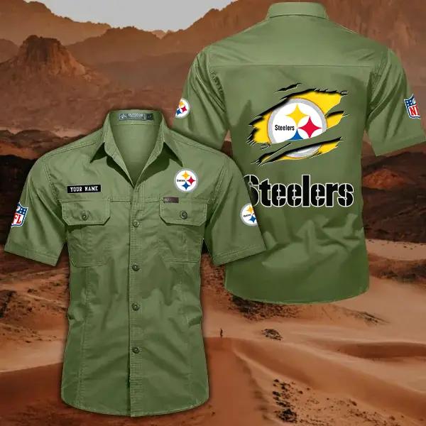 Pittsburgh Steelers Men’s Short Sleeve Cargo Shirts New 2025 AZBT2DCGS000032