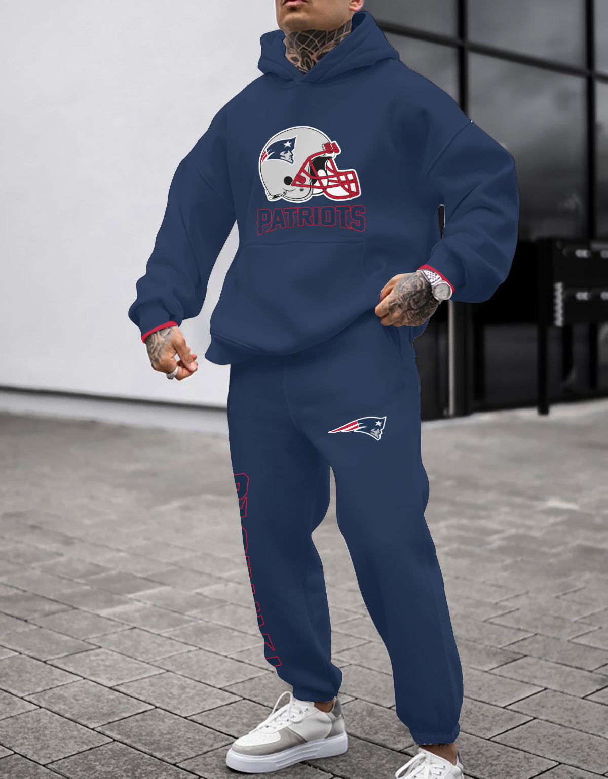 New England Patriots Combo Pullover Hoodie And Sweatpants AZBTPHSP000252