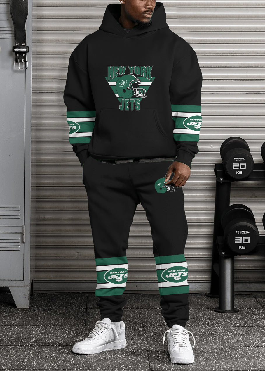 New York Jets Combo Pullover Hoodie And Sweatpants AZBTPHSP000305