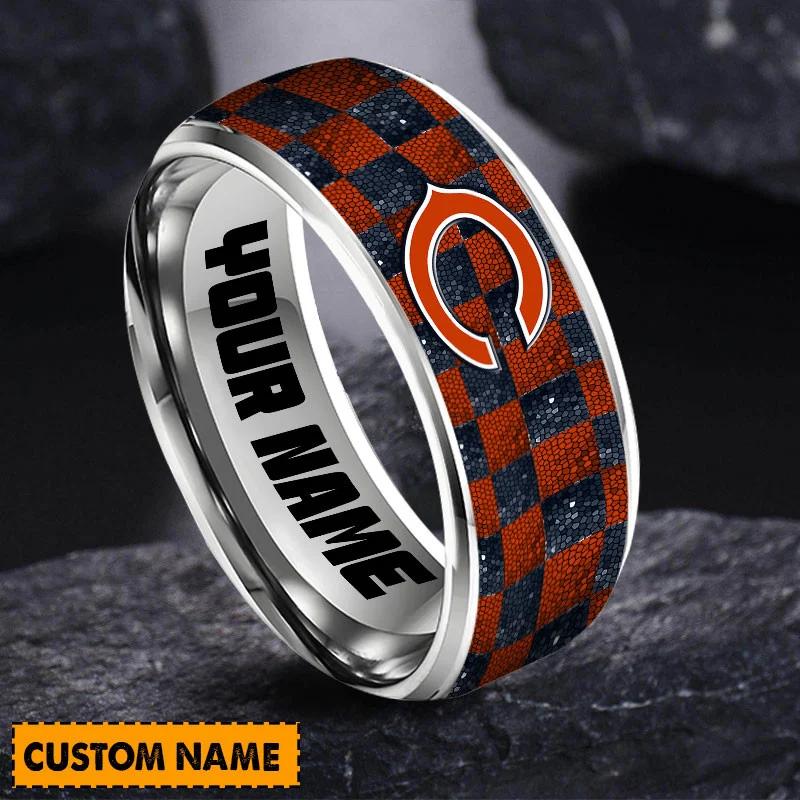 Chicago Bears Special Stainless Ring Custom Name AZBTSR000005