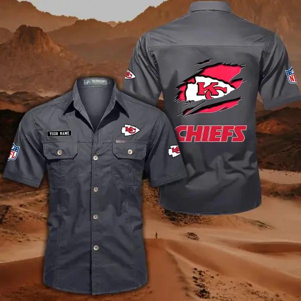 Kansas City Chiefs Men’s Short Sleeve Cargo Shirts New 2025 AZBT2DCGS000016