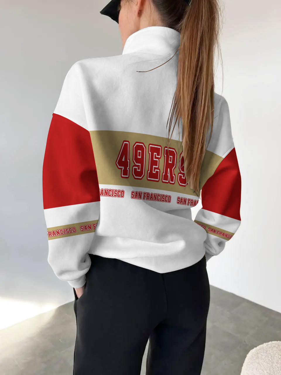 San Francisco 49ers Casual Colorful Stand Collar Sweatshirt AZBTSCSW000472