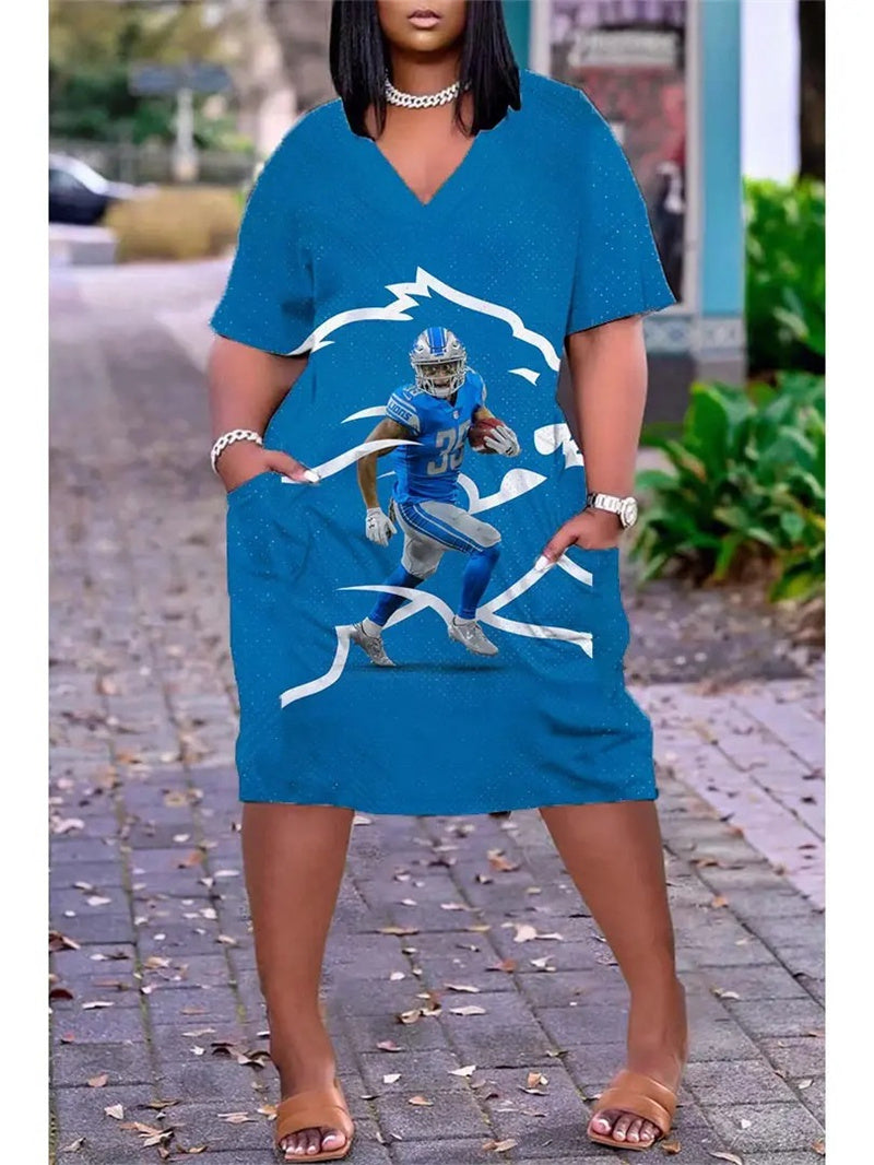 Detroit V-neck Casual Pocket Dress Limited Edition AZBTVCPD000457