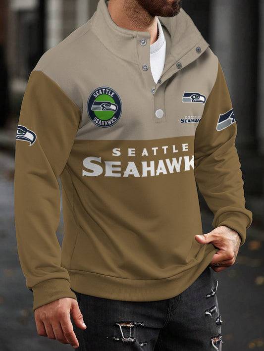 Seattle Seahawks Casual Colorful Stand Collar Sweatshirt AZBTSCSW000293