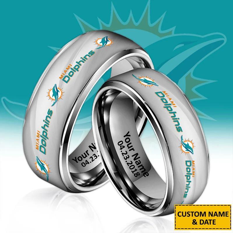 Miami Dolphins Special Stainless Ring Custom Name AZBTSR000050