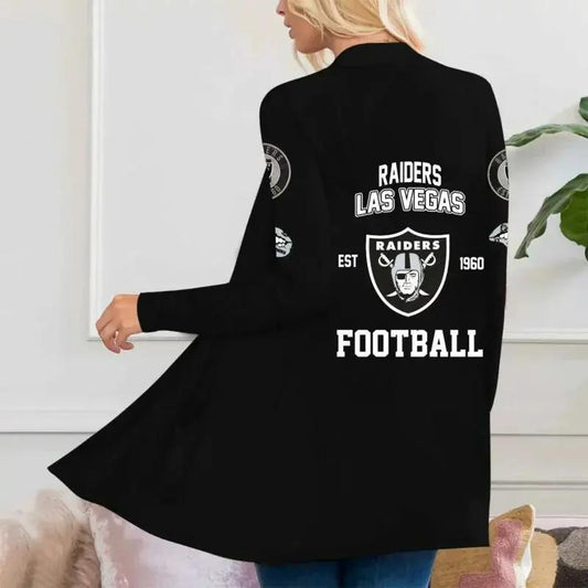 Las Vegas Raiders Women Patch Pocket Cardigan BT099