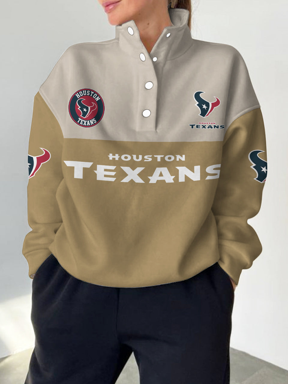 Houston Texans Casual Colorful Stand Collar Sweatshirt AZBTSCSW000263