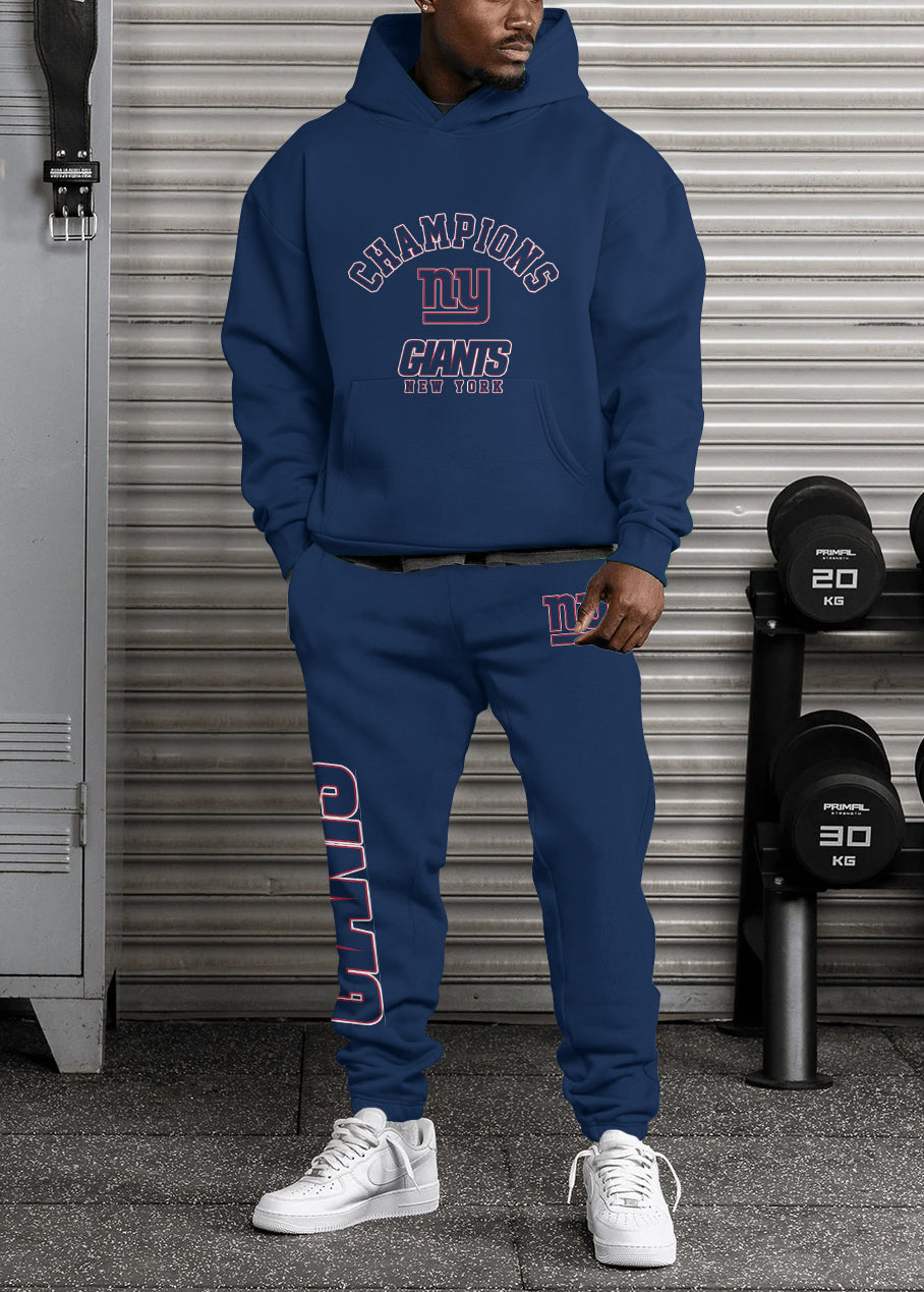 New York Giants Combo Pullover Hoodie And Sweatpants AZBTPHSP000365