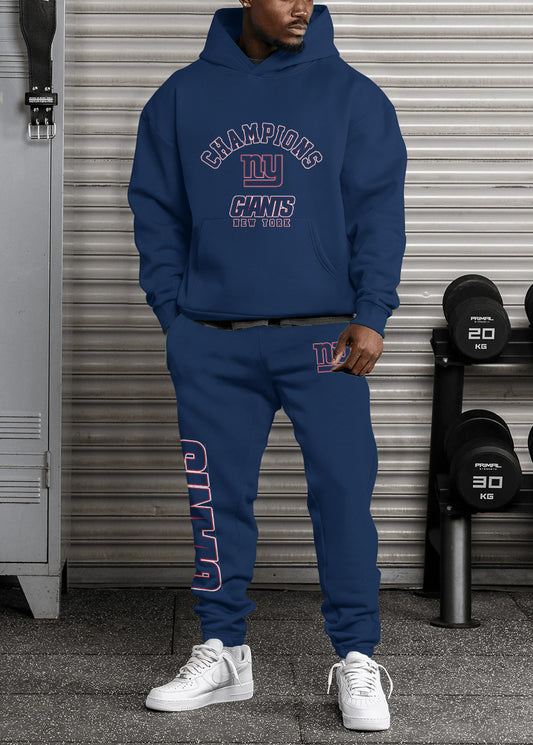 New York Giants Combo Pullover Hoodie And Sweatpants AZBTPHSP000365