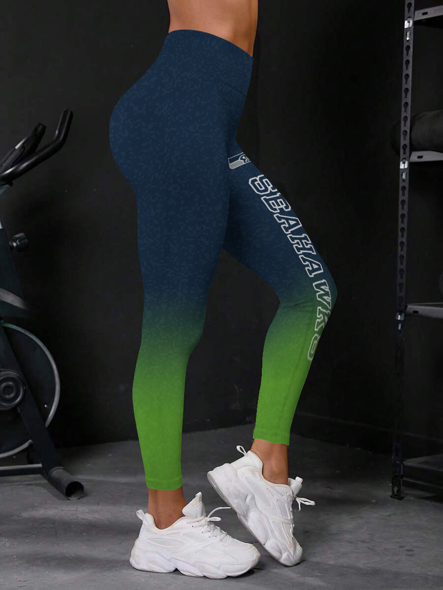 Seattle Seahawks High Waist Push Up Printed Leggings (3)