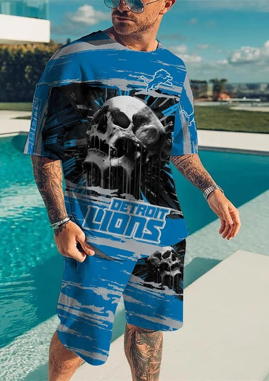 Detroit Lions T-shirt and Shorts AZTS399