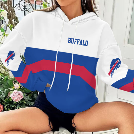Buffalo Bills Printed Hooded Pocket Pullover Hoodie AZBTPH000022